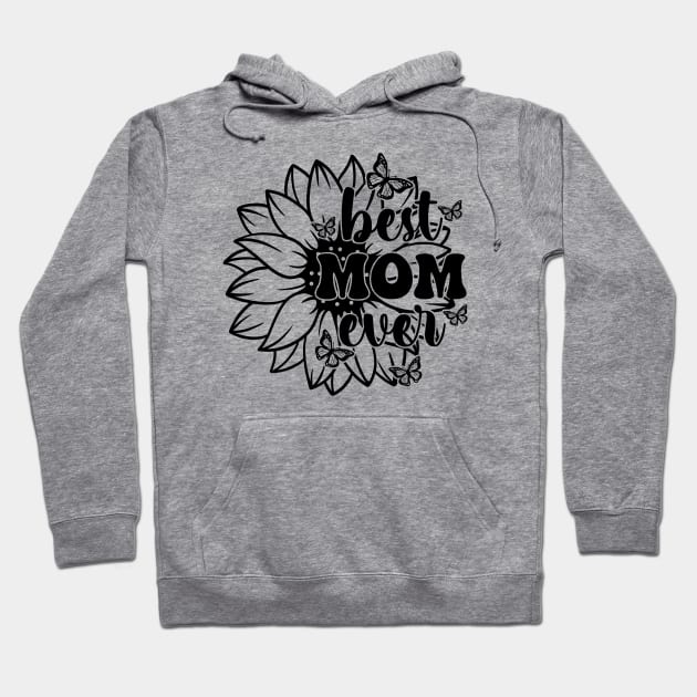 Best MOM ever Sunflower Vintage Mother's Day Hoodie by JDVNart